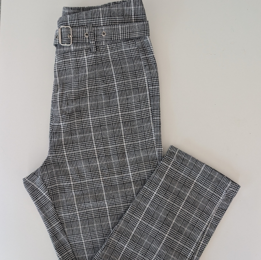 Kendall & Kylie Gray And Black Striped Trousers